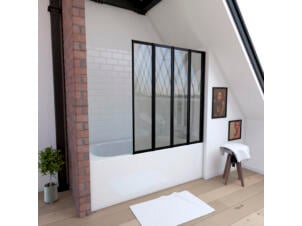 Aurlane badwand 4-delig 143x125 cm zwart