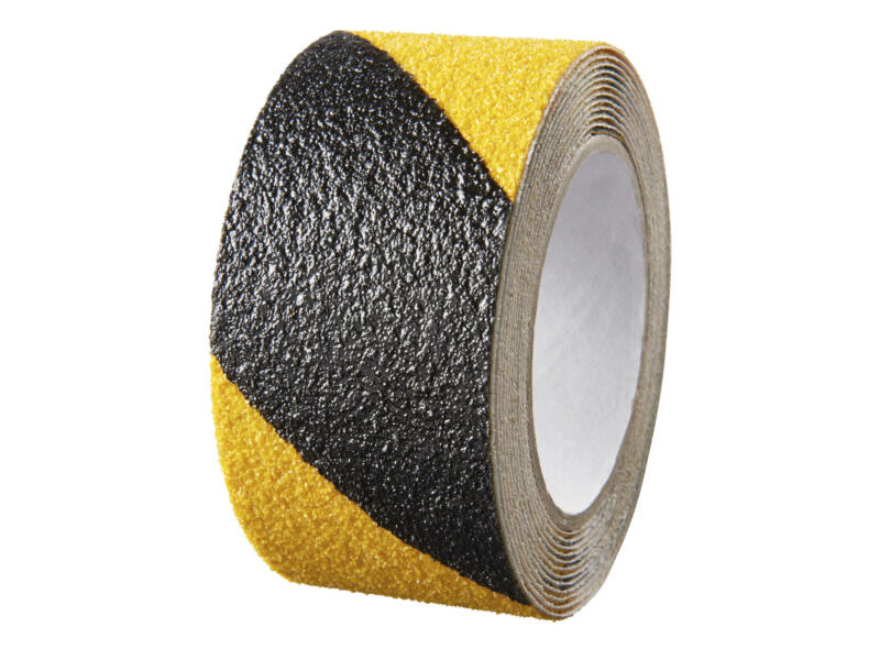 Ruban Antidérapant Pour Escaliers - 15 Cm X 10 M, Noir Et Jaune, Adhésif Puissant (intérieur/extérieur)