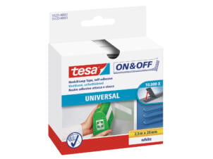 Tesa bande auto-agrippant 2,5m x 20mm blanc