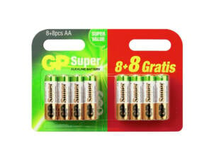 GP batterij alkaline AA 8+8 stuks