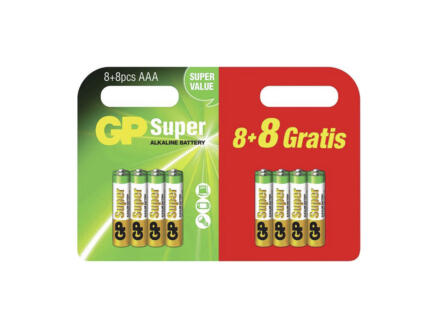 GP batterij alkaline AAA 8+8 gratis 1