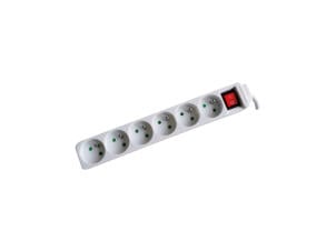 Profile bloc multiprise 6x avec interrupteur + câble 1,5m blanc