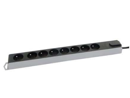 Profile bloc multiprise 8x avec interrupteur et câble 3m noir 1