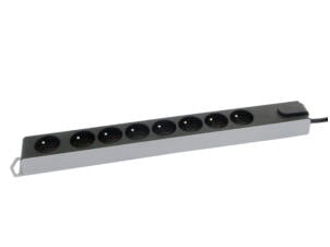 Profile bloc multiprise avec parafoudre 8x avec interrupteur et câble 3m noir