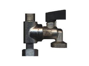Saninstal bolkraan 1/4" toer 3/8" MF messing