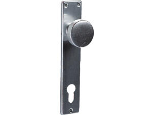 Linea Bertomani bouton de porte avec plaque 72mm aluminium argent