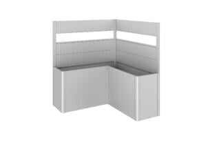Biohort brise-vue verre acrylique pour bac potager L Belvedere T. L 150 91cm argent métallique 2 pièces
