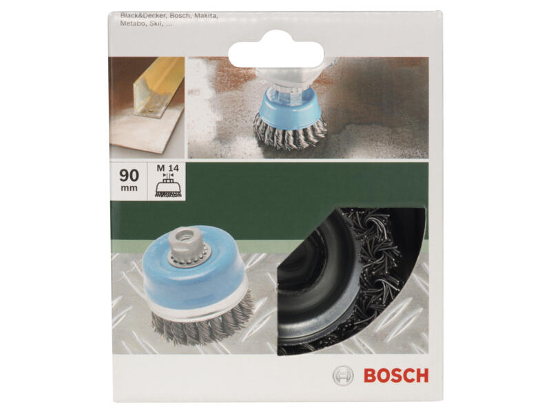 Bosch brosse boisseau à fils torsadés 90mm M14 acier
