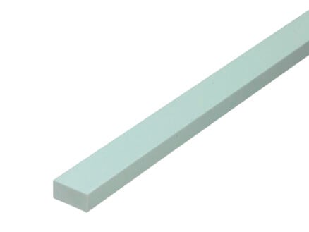Arcansas buisprofiel rechthoekig vol 1m 20x10 mm PVC wit 1