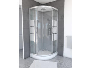 cabine de douche rounde 90x90x215 cm grey river