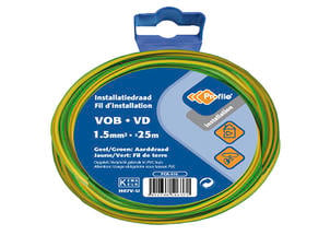 Profile câble VOB 1,5mm² 25m jaune/vert
