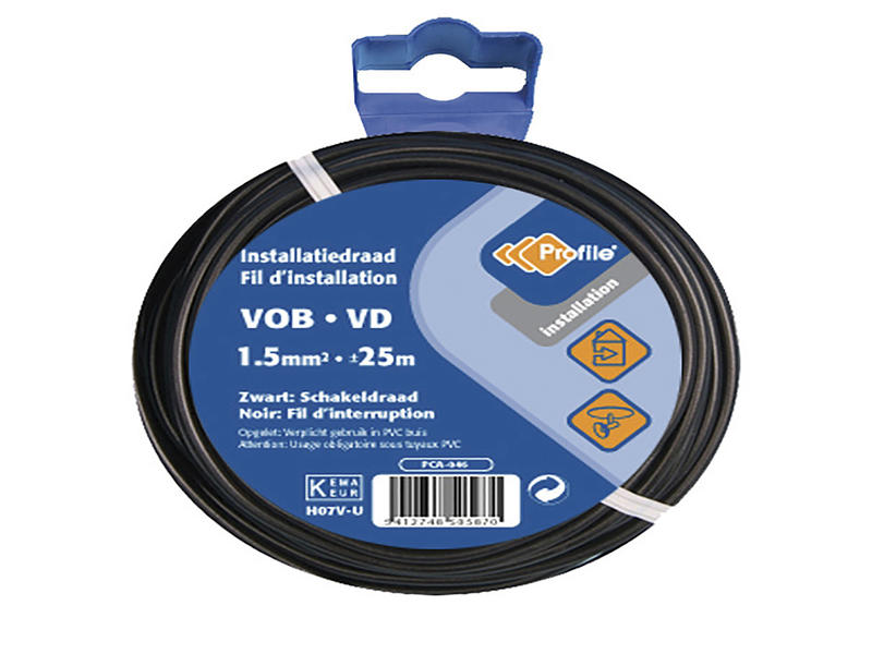 câble VOB 1,5mm² 25m noir