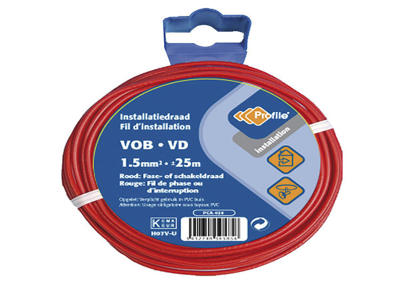 câble VOB 1,5mm² 25m rouge