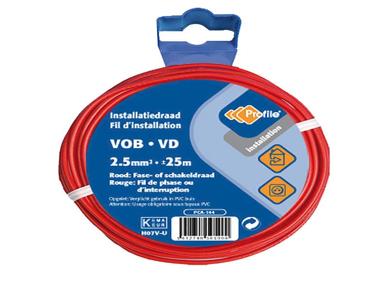 câble VOB 1G 2,5mm² 25m rouge