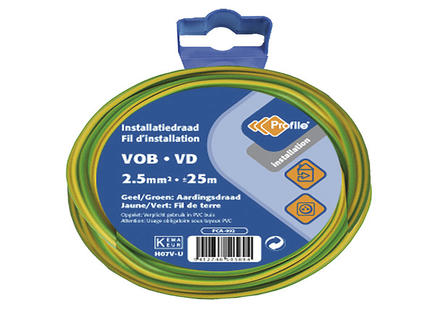 Profile câble VOB 2,5mm² 25m jaune/vert 1