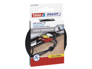 Tesa cable manager auto-agrippant 5m x 10mm noir