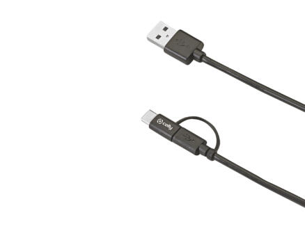 Celly câble micro-USB/C 1m noir 1