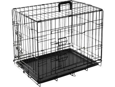 Flamingo cage pour chien 2 portes 43x63x49 cm noir 1