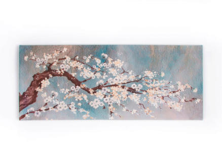 Art for the Home canvasdoek panorama 100x40 cm tak orchidee blauw 1
