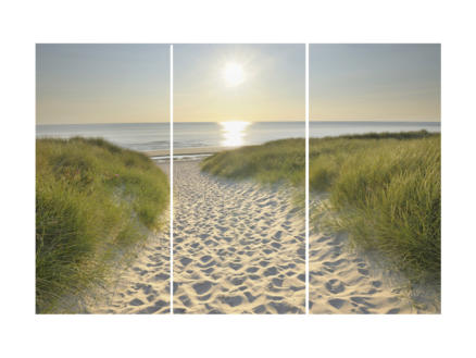 Art for the Home canvasdoek set 90x60 cm strand zand/groen 3 stuks 1