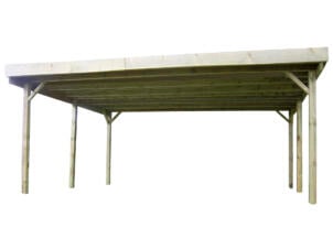 Gardenas carport double 600x500 cm bois
