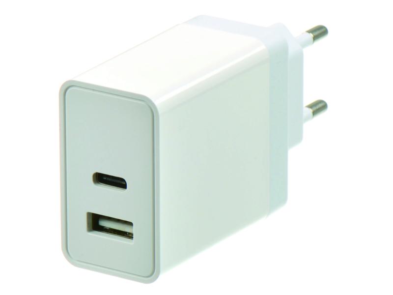 chargeur USB-A/USB-C 18W