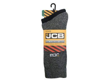 JCB chaussettes de bottine 44-47 gris/gris foncé 2 paires 1