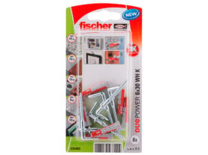 Fischer cheville avec vis à équerre 6x30 mm 6 pièces
