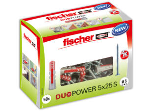 Fischer cheville universelle Duopower 5x25 mm avec vis 50 pièces