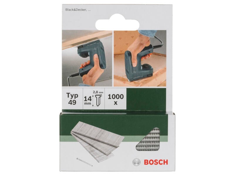 Bosch clous type 49 14mm 1000 pièces