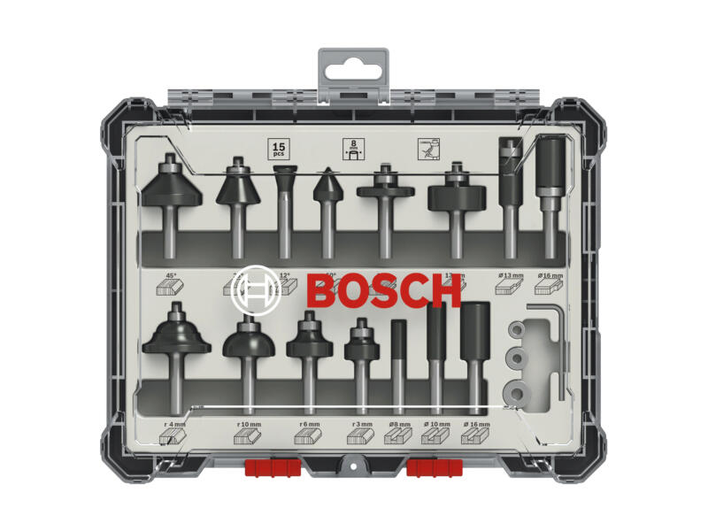 Bosch Professional coffret de fraises 8mm set de 15