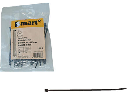 Smart collier serre-câble 100x2,5 mm nylon noir 100 pièces 1