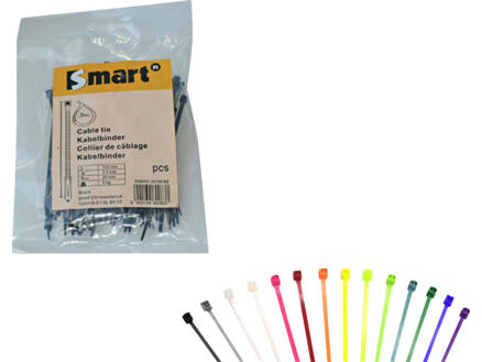 Smart collier serre-câble 200x4,8 mm nylon blanc 100 pièces 1