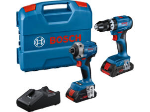 Bosch Professional combikit GDR 18V-215 visseuse à chocs sans fil 18V Li-Ion + GSB 18V-45 perceuse-visseuse à percussion sans fil 18V Li-Ion + 2 batteries + chargeur