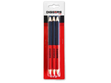 Diggers crayon de marquage 17,6cm bicolore rouge/bleu 3 pièces 1