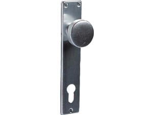 Linea Bertomani deurbol op plaat 72mm aluminium zilver
