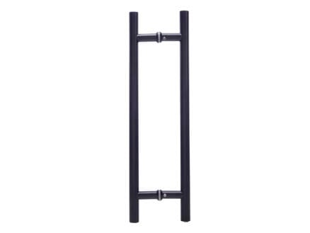 Solid deurgreep recht 40cm voor glazen deur inox zwart 1