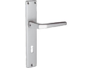 Linea Bertomani deurklinkset op plaat 72mm aluminium zilver