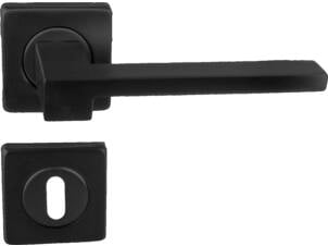 Linea Bertomani deurklinkset op rozet aluminium zwart