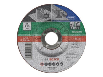 Bosch disque à tronçonner 2-en-1 inox/métal 125x2,5x22,23 mm bombé 1