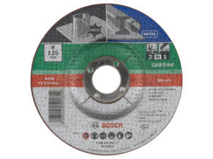 Bosch disque à tronçonner 2-en-1 inox/métal 125x2,5x22,23 mm bombé