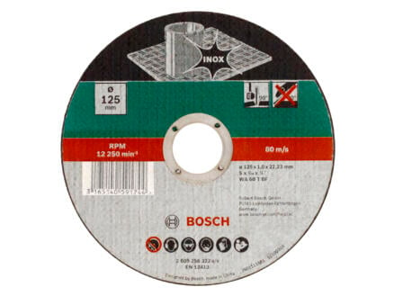 Bosch disque à tronçonner inox 125x1x22,23 mm plat 1