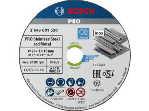 Bosch Professional disque à tronçonner inox 76x10x1 mm 5 pièces