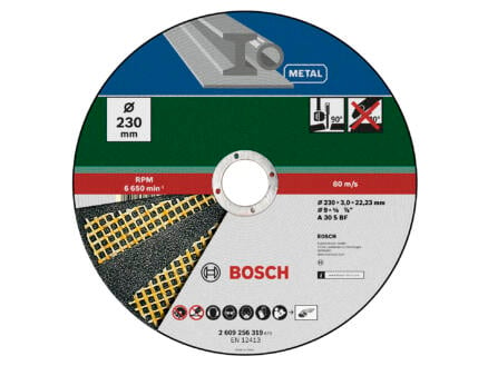 Bosch disque à tronçonner métal 230x3x22,23 mm plat 1