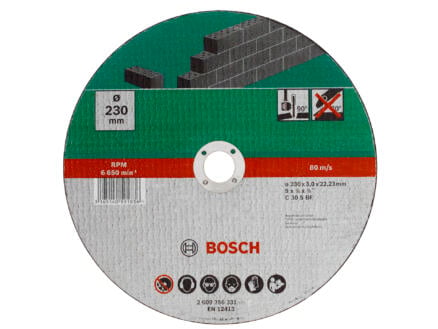 Bosch disque à tronçonner pierre 230x3x22,23 mm plat 1