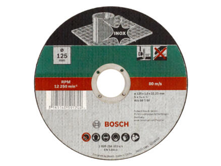 Bosch doorslijpschijf inox 125x1x22,23 mm recht 1