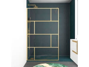 Aurlane douchewand bricks 120x195 cm goud