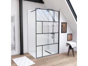 Aurlane douchewand bricks 120x195 cm zwart