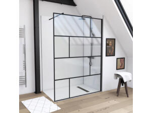 Aurlane douchewand bricks 140x195 cm zwart