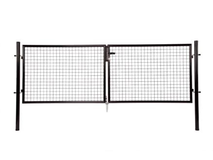 Giardino dubbele poort 300x125 cm zwart 1
